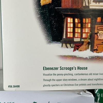 LOT 157U: Department 56 Dickens Village Series - Ebenezer Scrooge’s House & Cratchits Corner