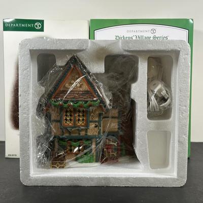 LOT 158U: Department 56 Dickens Village Series - The Spider Box Locks, Ye Olde Goat Pub & T.C. Chester Clocks & Watches