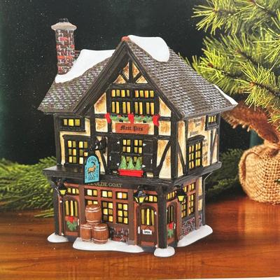 LOT 158U: Department 56 Dickens Village Series - The Spider Box Locks, Ye Olde Goat Pub & T.C. Chester Clocks & Watches