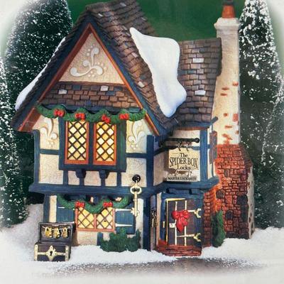 LOT 158U: Department 56 Dickens Village Series - The Spider Box Locks, Ye Olde Goat Pub & T.C. Chester Clocks & Watches