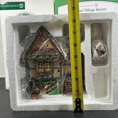 LOT 158U: Department 56 Dickens Village Series - The Spider Box Locks, Ye Olde Goat Pub & T.C. Chester Clocks & Watches