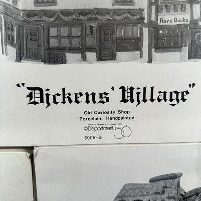 LOT 159U: Department 56 Dickens Village Series - Crooked Fence Cottage, Old Curiosity Shop & Tutbury Printer