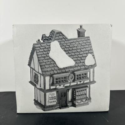 LOT 159U: Department 56 Dickens Village Series - Crooked Fence Cottage, Old Curiosity Shop & Tutbury Printer