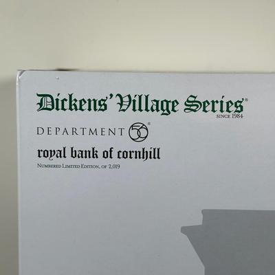 LOT 181U: Department 56 Dickens Village Series -Cotswold Greengrocer, Royal Bank Of Corn Hill & Berkshire Downs Cricket Club