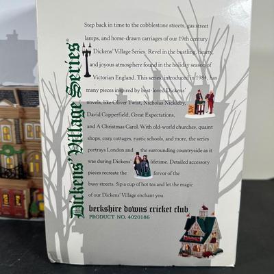 LOT 181U: Department 56 Dickens Village Series -Cotswold Greengrocer, Royal Bank Of Corn Hill & Berkshire Downs Cricket Club