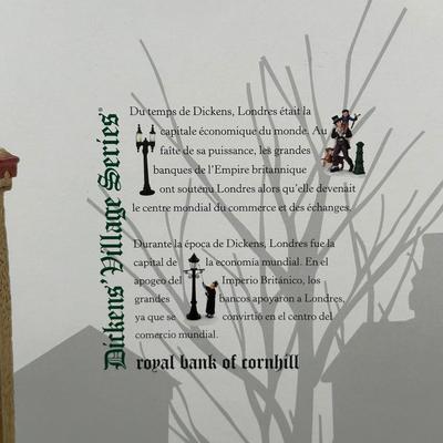 LOT 181U: Department 56 Dickens Village Series -Cotswold Greengrocer, Royal Bank Of Corn Hill & Berkshire Downs Cricket Club