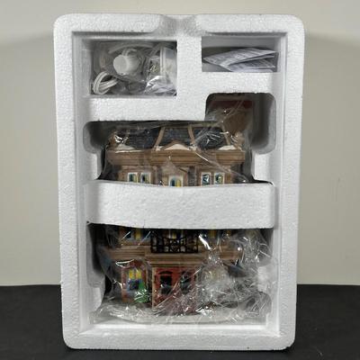 LOT 181U: Department 56 Dickens Village Series -Cotswold Greengrocer, Royal Bank Of Corn Hill & Berkshire Downs Cricket Club