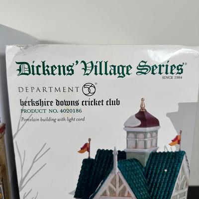 LOT 181U: Department 56 Dickens Village Series -Cotswold Greengrocer, Royal Bank Of Corn Hill & Berkshire Downs Cricket Club