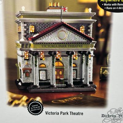 LOT 182U: Department 56 Dickens Village Series - Victoria Park Theater & T. Smith Christmas Crackers