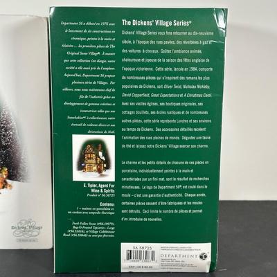 LOT 183U: Department 56 Dickens Village Series - E. Tipler Agent For Wine & Spirits & Ink & Pen Co.