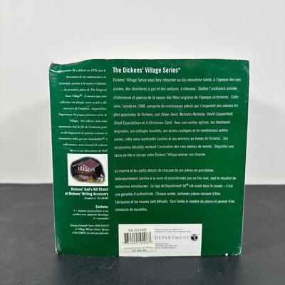 LOT 184U: Department 56 Dickens Village Series - Dickens Gads Hill Chalet, Boz’s Books & A.G. Scott Hats & Walking Sticks