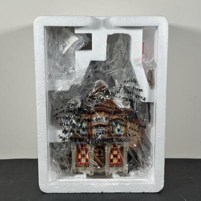 LOT 184U: Department 56 Dickens Village Series - Dickens Gads Hill Chalet, Boz’s Books & A.G. Scott Hats & Walking Sticks