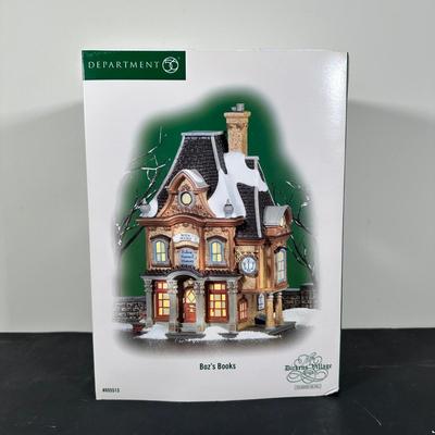LOT 184U: Department 56 Dickens Village Series - Dickens Gads Hill Chalet, Boz’s Books & A.G. Scott Hats & Walking Sticks