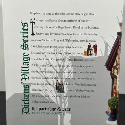 LOT 185U: Department 56 Dickens Village Series - The Partridge & Pear, Rooster Inn & Olde Pearly’s Toby Jugs