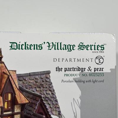 LOT 185U: Department 56 Dickens Village Series - The Partridge & Pear, Rooster Inn & Olde Pearly’s Toby Jugs