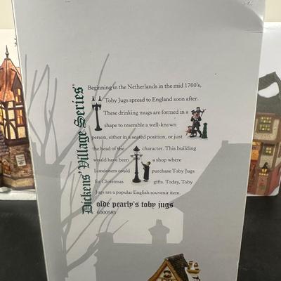 LOT 185U: Department 56 Dickens Village Series - The Partridge & Pear, Rooster Inn & Olde Pearly’s Toby Jugs