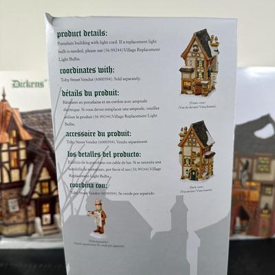 LOT 185U: Department 56 Dickens Village Series - The Partridge & Pear, Rooster Inn & Olde Pearly’s Toby Jugs