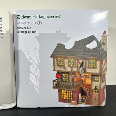 LOT 185U: Department 56 Dickens Village Series - The Partridge & Pear, Rooster Inn & Olde Pearly’s Toby Jugs