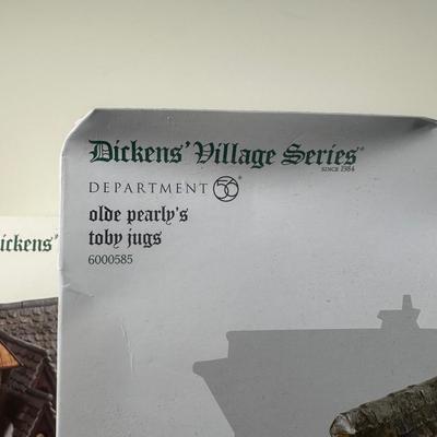 LOT 185U: Department 56 Dickens Village Series - The Partridge & Pear, Rooster Inn & Olde Pearly’s Toby Jugs