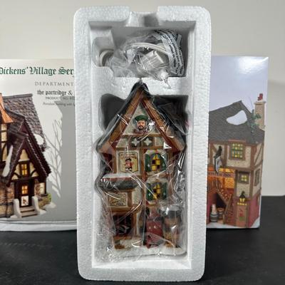 LOT 185U: Department 56 Dickens Village Series - The Partridge & Pear, Rooster Inn & Olde Pearly’s Toby Jugs