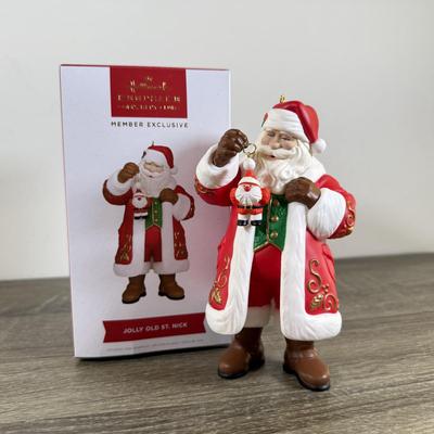 LOT 201M: Hallmark Keepsake Ornaments - Flight of Fancy, Jolly Old St. Nick, By Santa's Light, Father Christmas, Toymaker Santas...