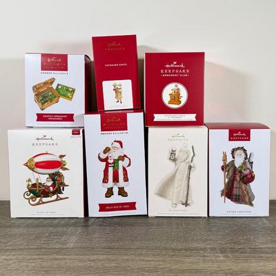 LOT 201M: Hallmark Keepsake Ornaments - Flight of Fancy, Jolly Old St. Nick, By Santa's Light, Father Christmas, Toymaker Santas...