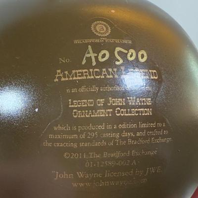 LOT 203M: John Wayne Ornaments - Bradford Exchange Legend of John Wayne Ornament Collection "American Legend" A0500 and...