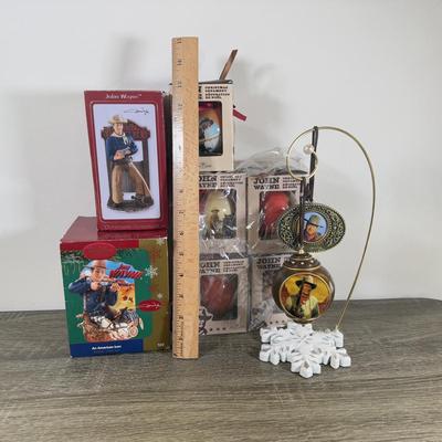 LOT 203M: John Wayne Ornaments - Bradford Exchange Legend of John Wayne Ornament Collection "American Legend" A0500 and...