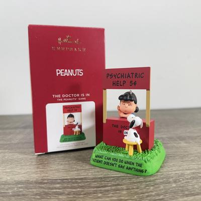 LOT 206M: Peanuts Hallmark Keepsake Ornaments - Mini Baker Charlie Brown, Baker Snoopy, 70 Year Anniversary, Windward Woodstock & More