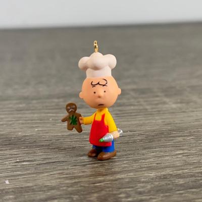 LOT 206M: Peanuts Hallmark Keepsake Ornaments - Mini Baker Charlie Brown, Baker Snoopy, 70 Year Anniversary, Windward Woodstock & More