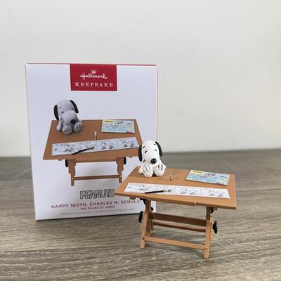 LOT 206M: Peanuts Hallmark Keepsake Ornaments - Mini Baker Charlie Brown, Baker Snoopy, 70 Year Anniversary, Windward Woodstock & More