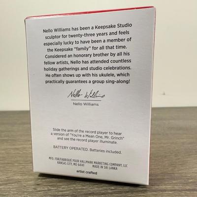 LOT 207M: Dr. Seuss' The Grinch Hallmark Ornaments in Boxes - Record Player, Peekbuster & More