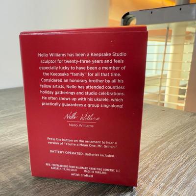 LOT 207M: Dr. Seuss' The Grinch Hallmark Ornaments in Boxes - Record Player, Peekbuster & More