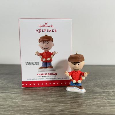 LOT 208M: Peanuts Christmas Decor - Department 56 "The Perfect Tree" & Hallmark Keepsake Ornaments