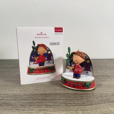 LOT 208M: Peanuts Christmas Decor - Department 56 "The Perfect Tree" & Hallmark Keepsake Ornaments
