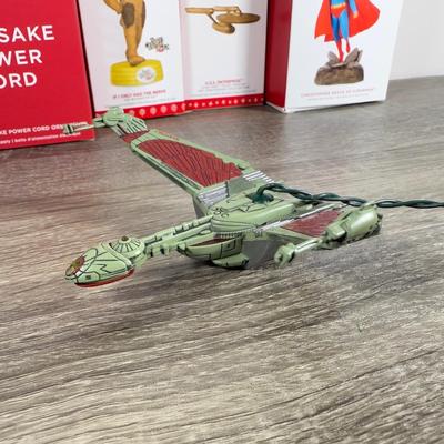 LOT 210M: Hallmark Keepsake Power Cords & Ornaments - Wizard of Oz, Star Trek, Superman & Member Exclusive Snowflake