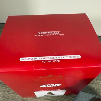 LOT 211M: Star Wars Darth Vader Action Figure & Hallmark Keepsake Ornaments w/ Boxes - Yoda, The Child, Obi-Wan & Drink Serving...