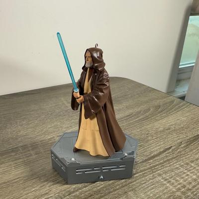 LOT 211M: Star Wars Darth Vader Action Figure & Hallmark Keepsake Ornaments w/ Boxes - Yoda, The Child, Obi-Wan & Drink Serving...