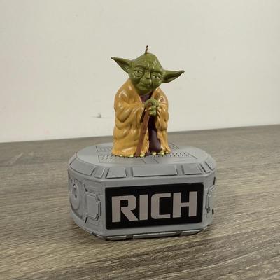 LOT 211M: Star Wars Darth Vader Action Figure & Hallmark Keepsake Ornaments w/ Boxes - Yoda, The Child, Obi-Wan & Drink Serving...