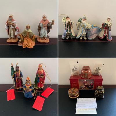 LOT 224 M: 3 Kings Collection Simonetti Fonttanini Resin Figures, Three Kings Gifts Ornaments, The Gifts Of Christmas Display Boxes,...