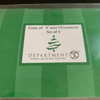 LOT 226 M: Department 56 Ghost Of X'mas Ornament Set & Dickens Village Series "Gad's Hill Place"