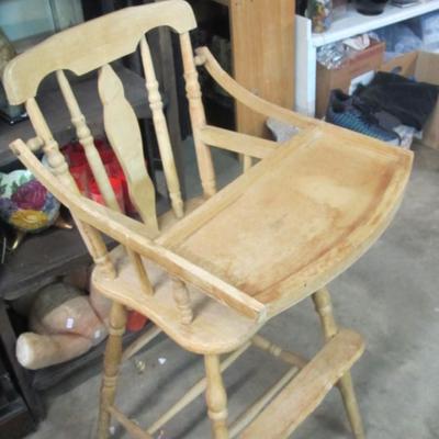 Vintage Wooden High Chair