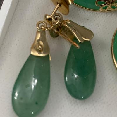 Jade Estate Jewelry Lot Pendants Earrings Millefiori