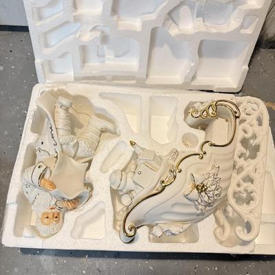 Grandeur Noel Porcelain Santa & Sleigh Set (B4-HS)