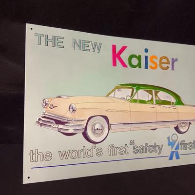 3 TIN SIGNS WITH RAISER LETTERING