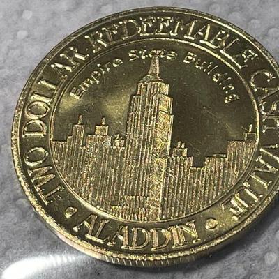 Vintage Aladdin Resort & Casino $2 Slot Gaming Token Las Vegas Nevada (Empire State Building) Choice BU Condition. FREE DOMESTIC...