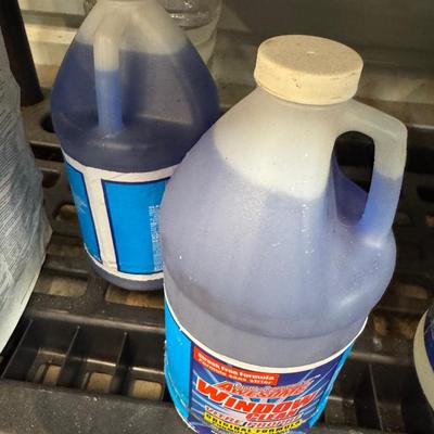 PLASTIC GARAGE SHELF W/ CONTENTS