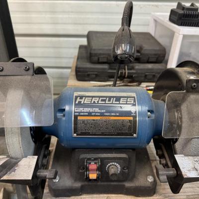 Sale Photo Thumbnail #47: HERCULES 8 IN 5 AMP VARIABLE SPEED BENCH GRINDER W/ WORK LIGHT TESTED 