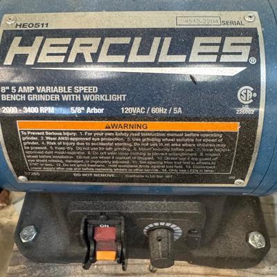 HERCULES 8 IN 5 AMP VARIABLE SPEED BENCH GRINDER