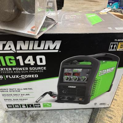 TITANIUM MIG 140 WELDER/HOBART WELD HELMET LOT
